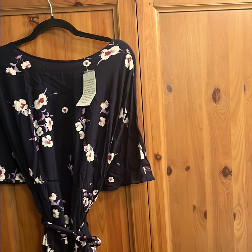 Ellos Navy Floral Midi Dress
